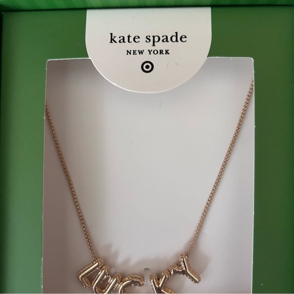 Kate Spade Lucky Necklace Gold Script New in Box Target Collab Coquette
Bubble - Picture 6 of 12